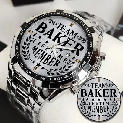 BAKER 13K1-437 Alloy-Quatz-Men Watch, Personalized Premium Gift for Anniversary