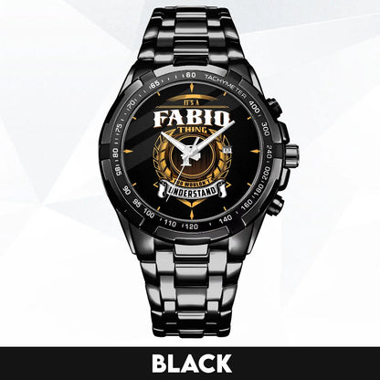 FABIO 13K2-434 Alloy-Quatz-Men Watch, Personalized Premium Gift for Anniversary