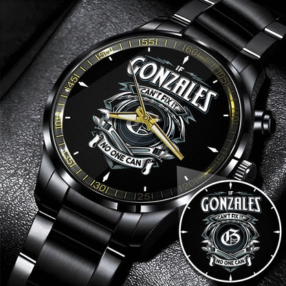 GONZALES 13K1-447 – Personalized Name Watch “If Can’t Fix It, No One Can”