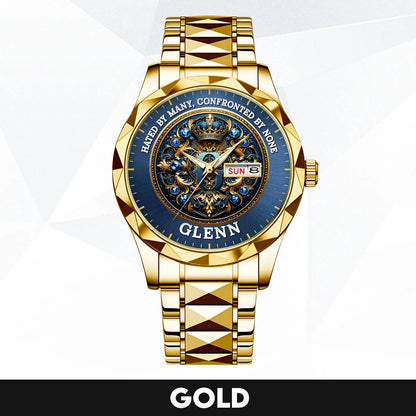Hated By Many Confronted By None Golden Blue Watch GLENN M1-W15