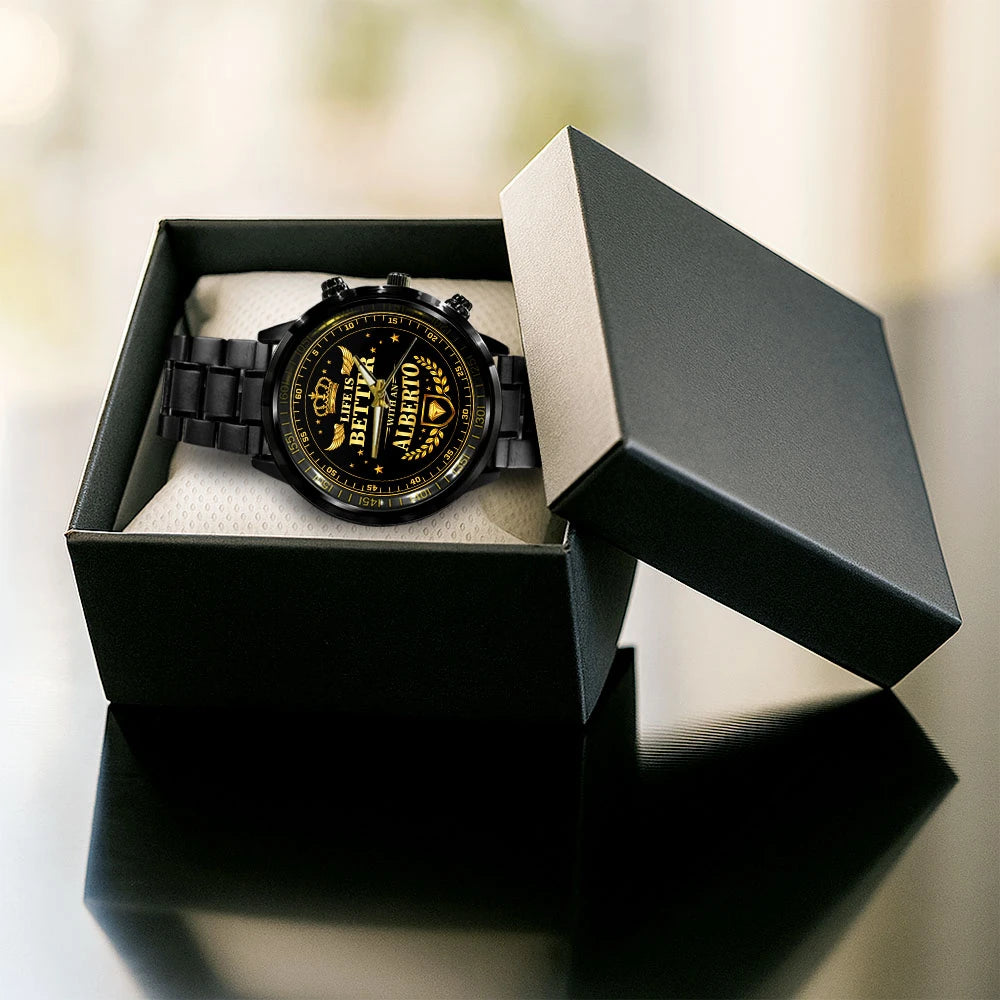 ALBERTO 13K1-442 Personalized Watch, Premium Gift for Anniversary