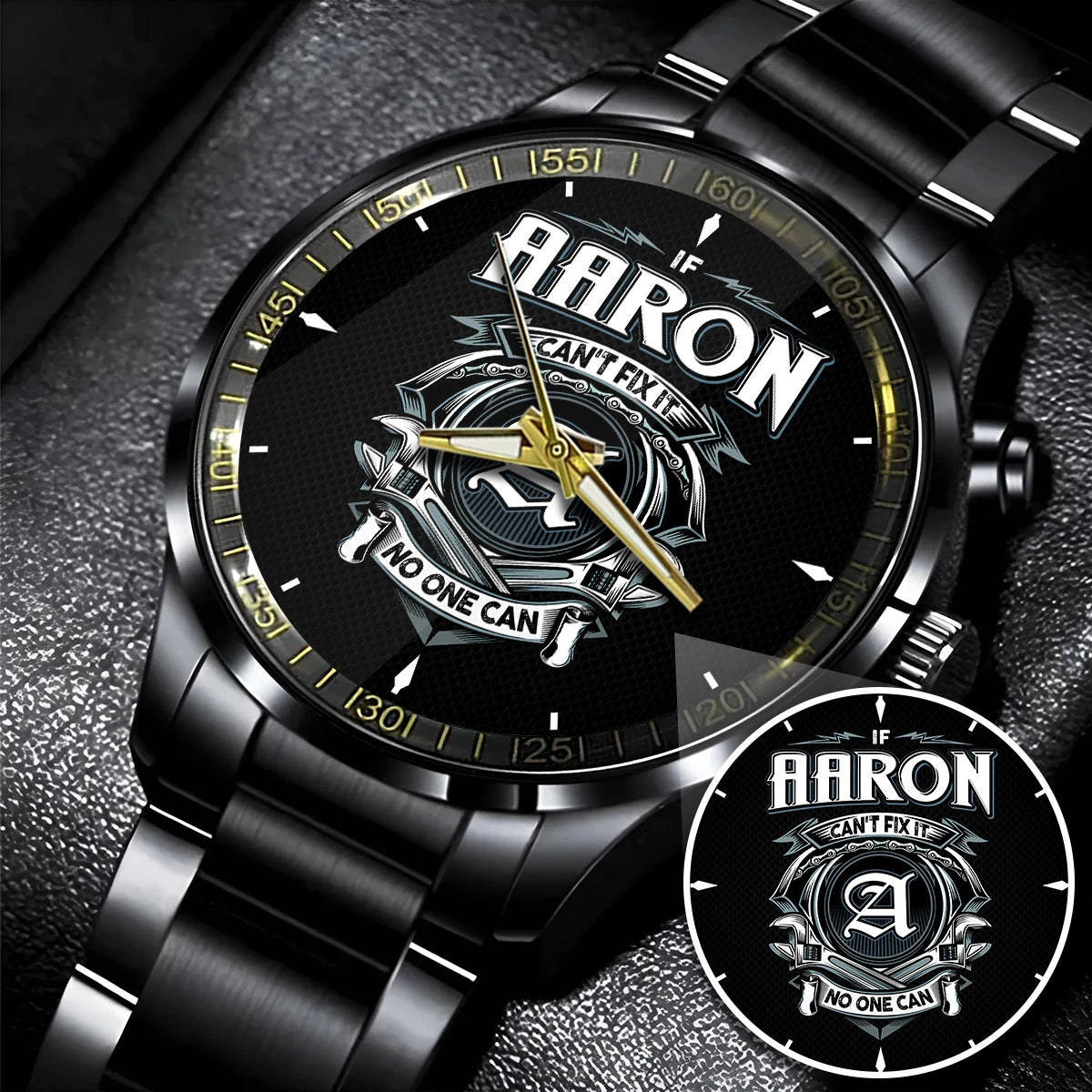 AARON 13K1-447 – Personalized Name Watch “If Can’t Fix It, No One Can”