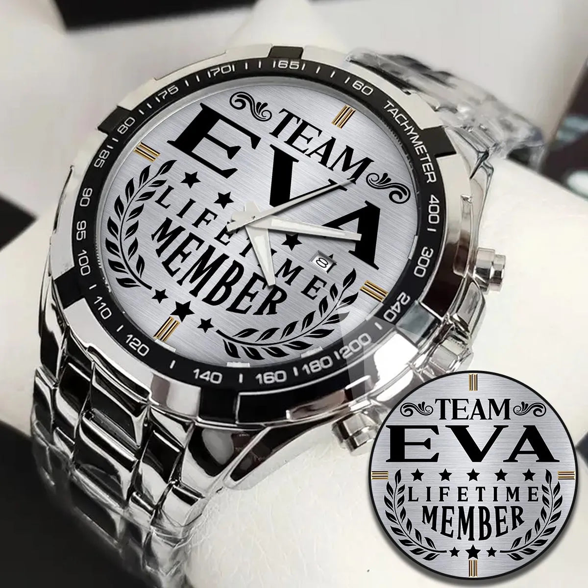 EVA 13K1-437 Alloy-Quatz-Men Watch, Personalized Premium Gift for Anniversary