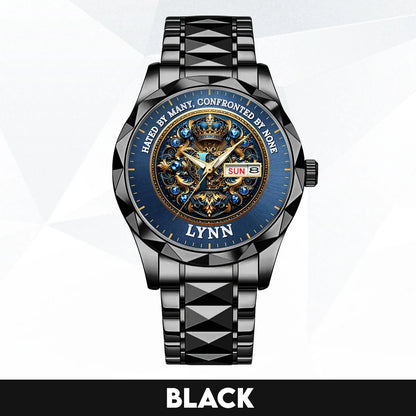 Hated By Many Confronted By None Golden Blue Watch LYNN M1-W15