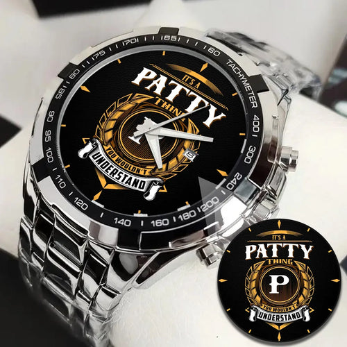 PATTY 13K2-434 Alloy-Quatz-Men Watch, Personalized Premium Gift for Anniversary