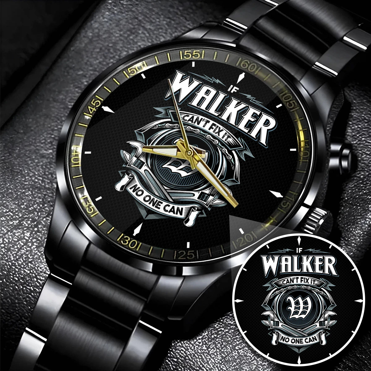 WALKER 13K1-447 – Personalized Name Watch “If Can’t Fix It, No One Can”