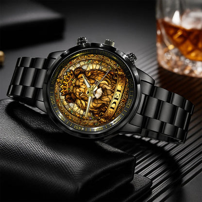 DEL 13K1-484 Personalized King Lion Luxury Stainless Steel Watch