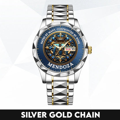 Hated By Many Confronted By None Golden Blue Watch MENDOZA M1-W15