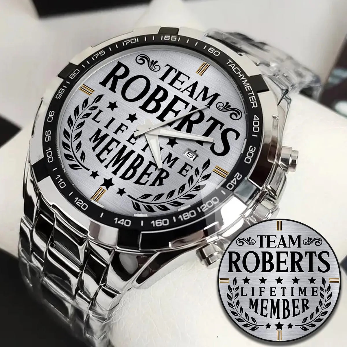 ROBERTS 13K1-437 Alloy-Quatz-Men Watch, Personalized Premium Gift for Anniversary