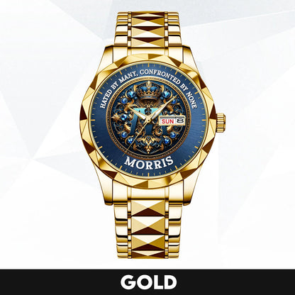 Hated By Many Confronted By None Golden Blue Watch MORRIS M1-W15