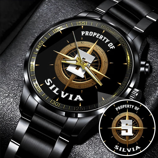 Property Of Your Name Compass Watch SILVIA M1-W18