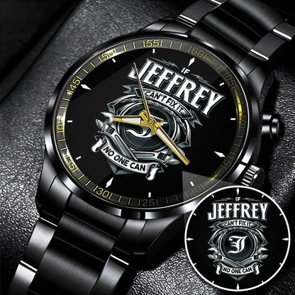 JEFFREY 13K1-447 – Personalized Name Watch “If Can’t Fix It, No One Can”