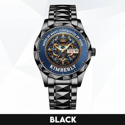 Hated By Many Confronted By None Golden Blue Watch KIMBERLY M1-W15