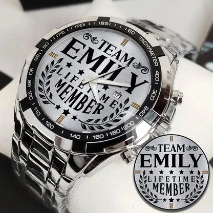EMILY 13K1-437 Alloy-Quatz-Men Watch, Personalized Premium Gift for Anniversary