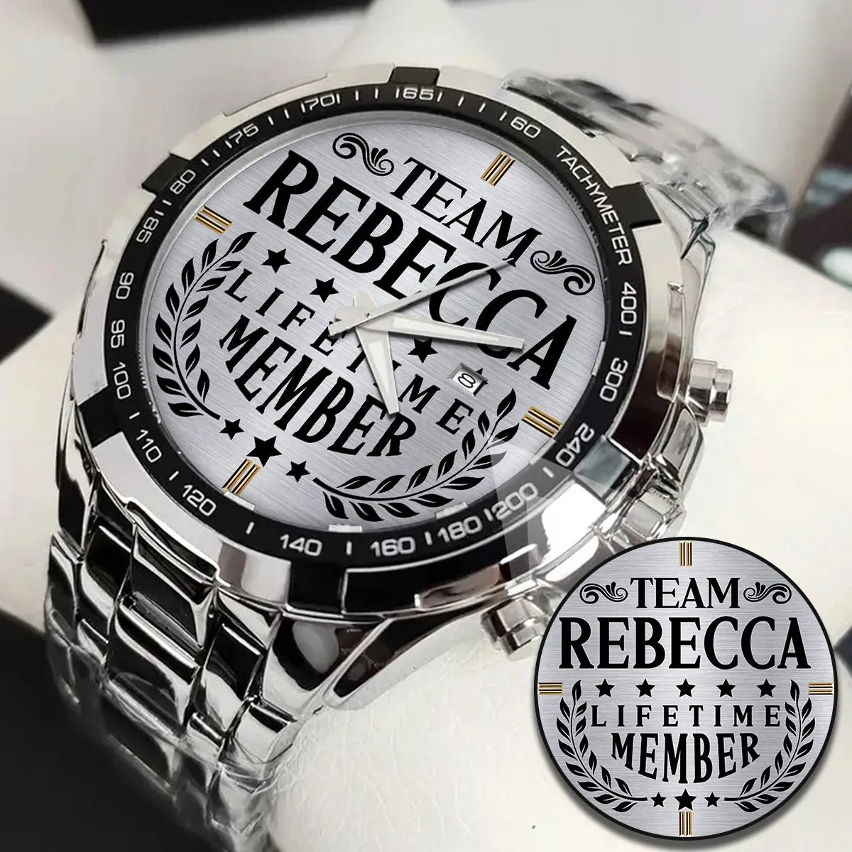 REBECCA 13K1-437 Alloy-Quatz-Men Watch, Personalized Premium Gift for Anniversary