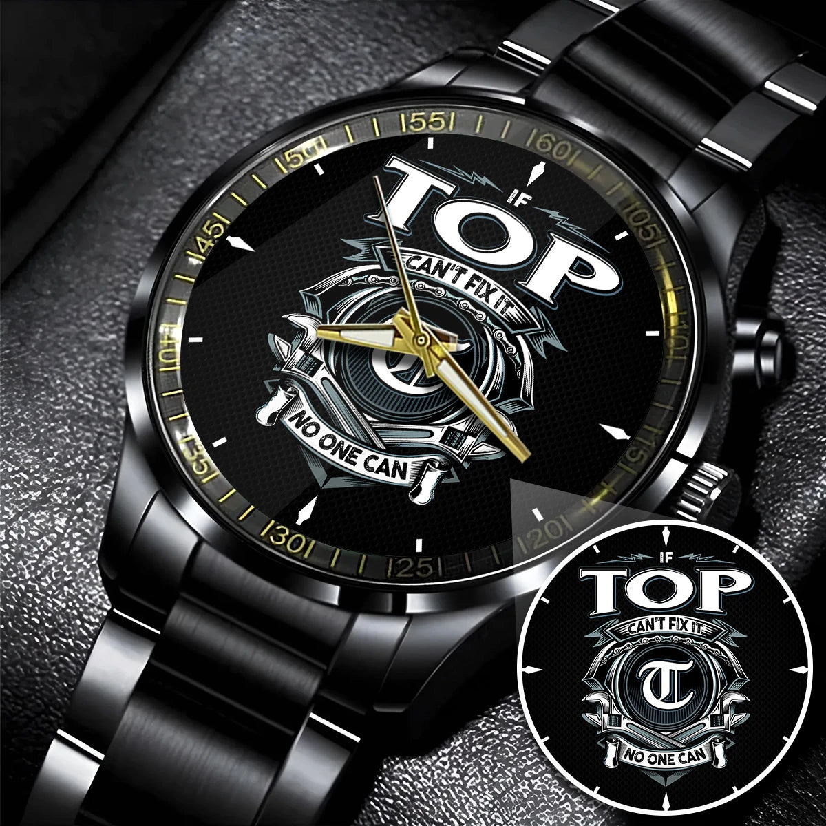 TOP 13K1-447 – Personalized Name Watch “If Can’t Fix It, No One Can”