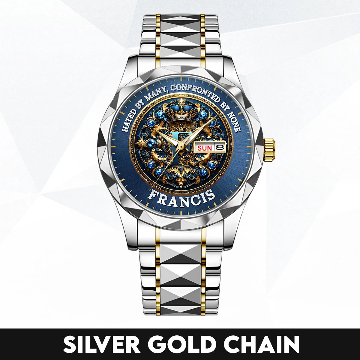 Hated By Many Confronted By None Golden Blue Watch FRANCIS M1-W15