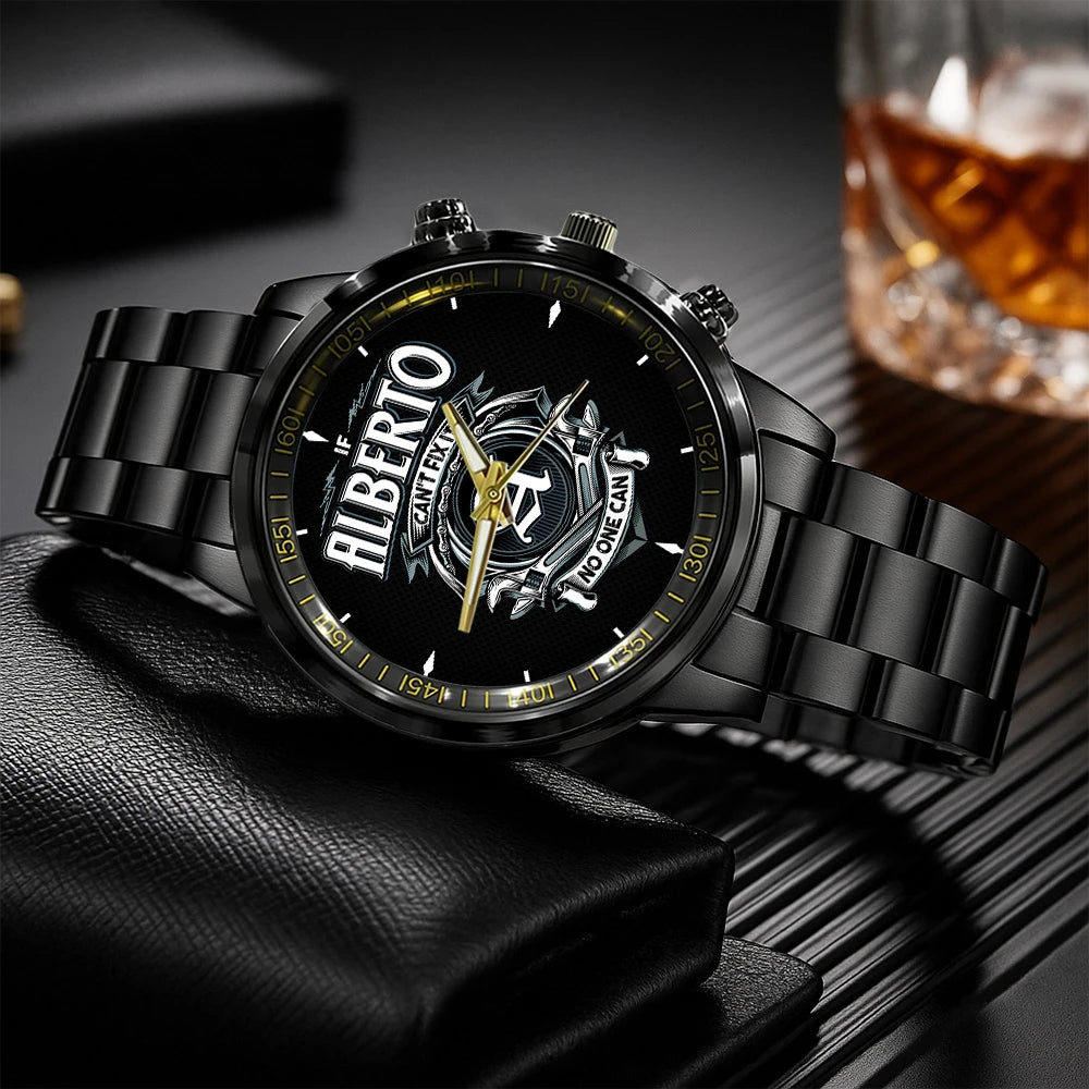 ALBERTO 13K1-447 – Personalized Name Watch “If Can’t Fix It, No One Can”