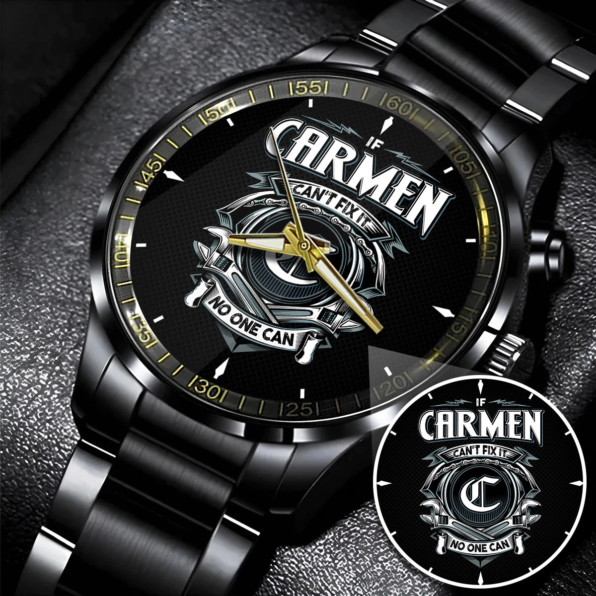CARMEN 13K1-447 – Personalized Name Watch “If Can’t Fix It, No One Can”