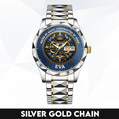 Hated By Many Confronted By None Golden Blue Watch EVA M1-W15