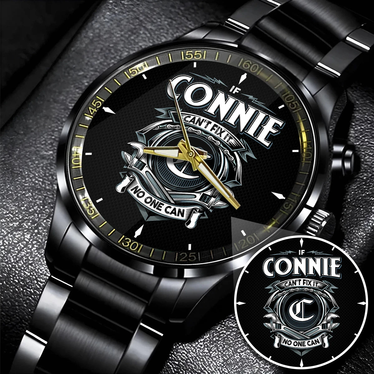 CONNIE 13K1-447 – Personalized Name Watch “If Can’t Fix It, No One Can”