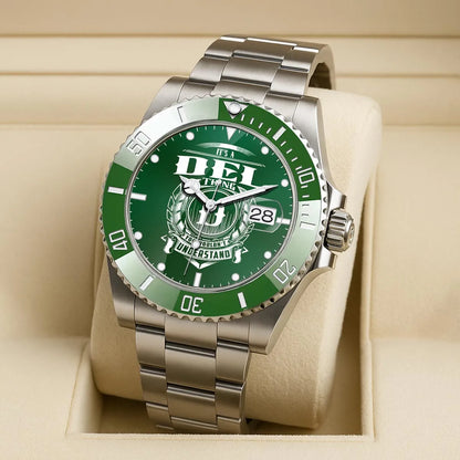 DEL 13K1-440 Personalized Green Submariner Watch, Premium Gift for Anniversary