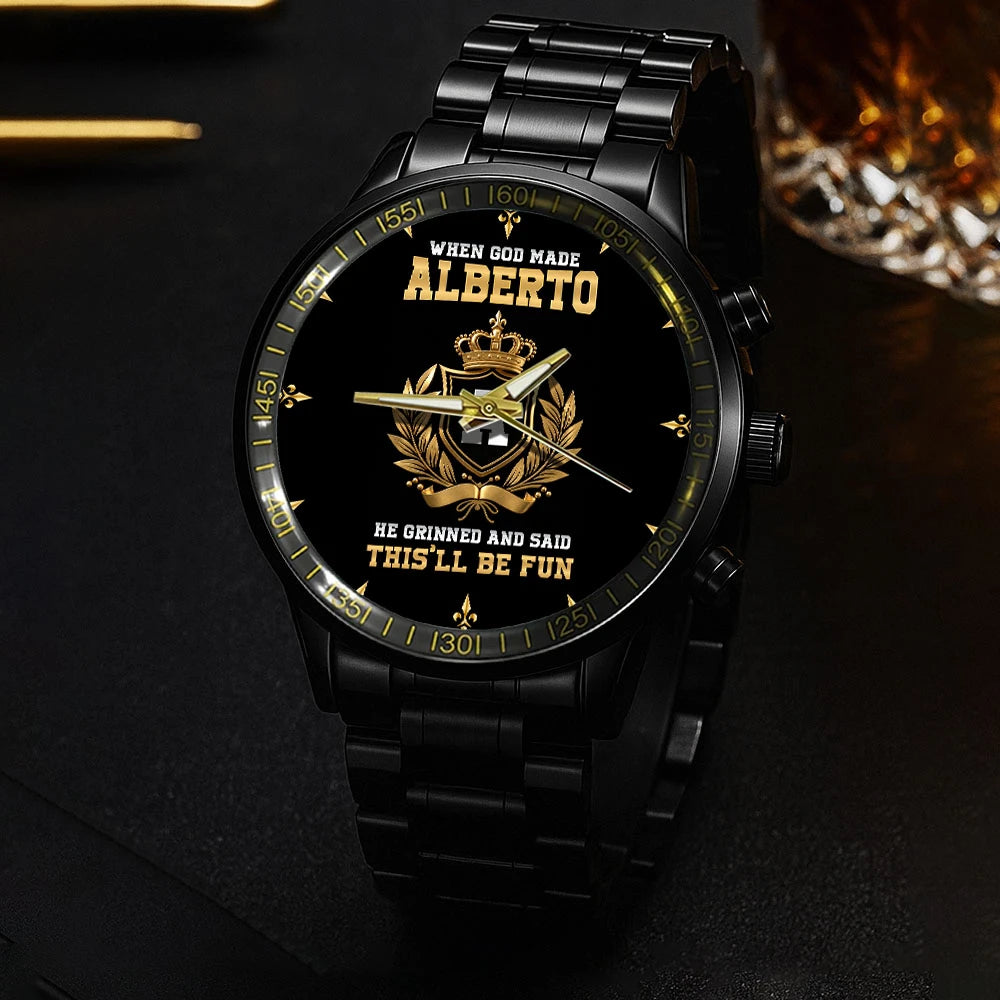 God Made Your Name Custom Watch ALBERTO M1-W12
