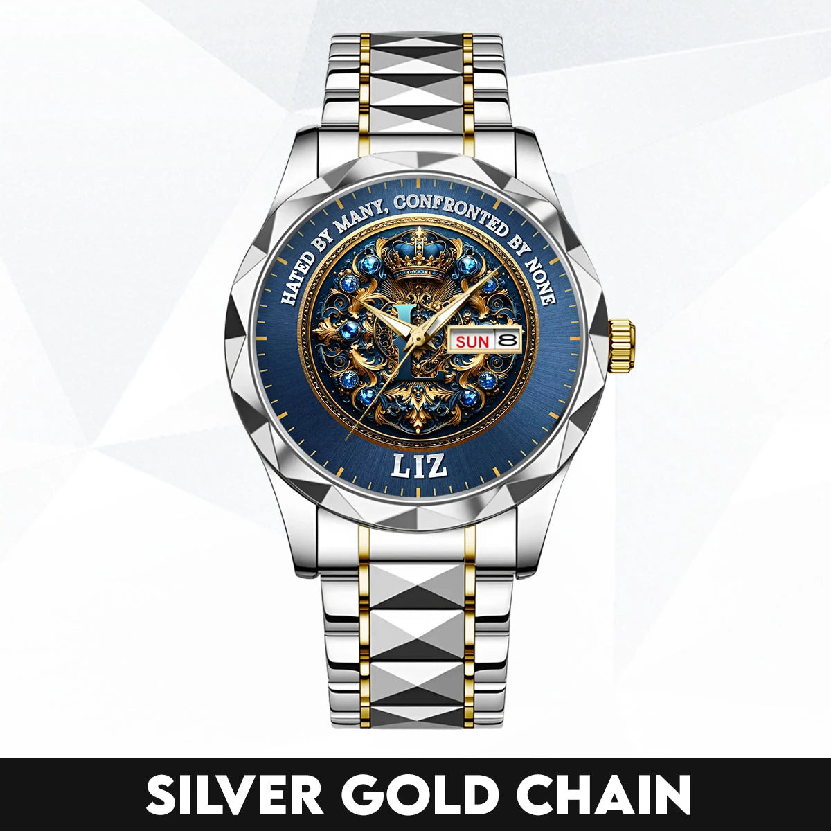 Hated By Many Confronted By None Golden Blue Watch LIZ M1-W15