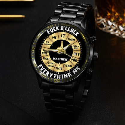 MATTHEW 13K1-485 Personalized Attitude Watch – Funny Middle Finger Gift