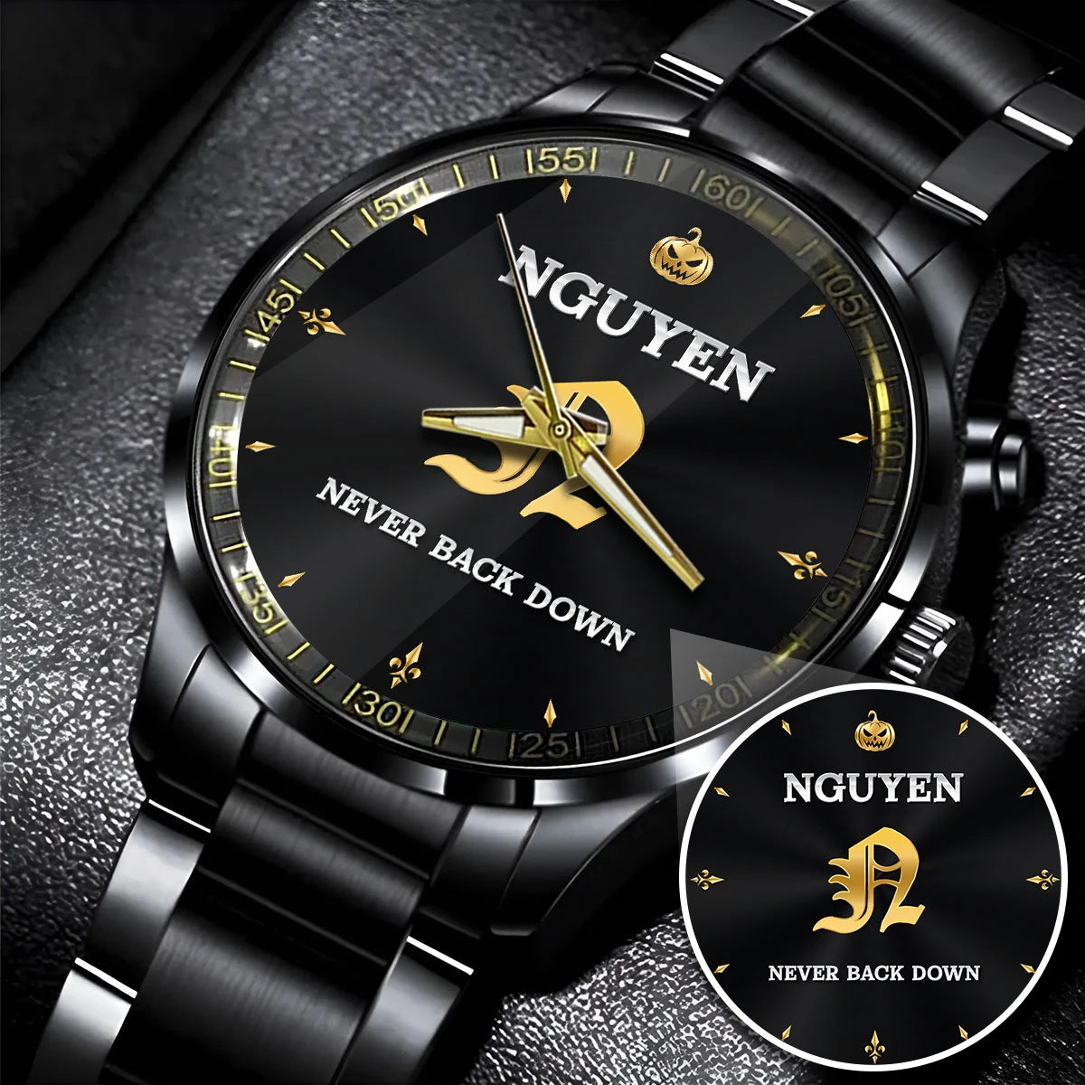 Never Back Down Halloween Pumpkin Watch NGUYEN M1-W20