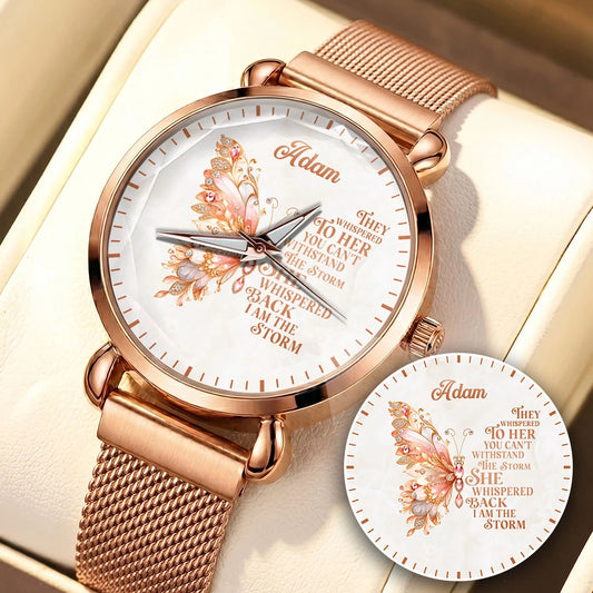 They Whisper To Her You Can't Withstand The Storm Golden Rose Watch ADAM M1-W19