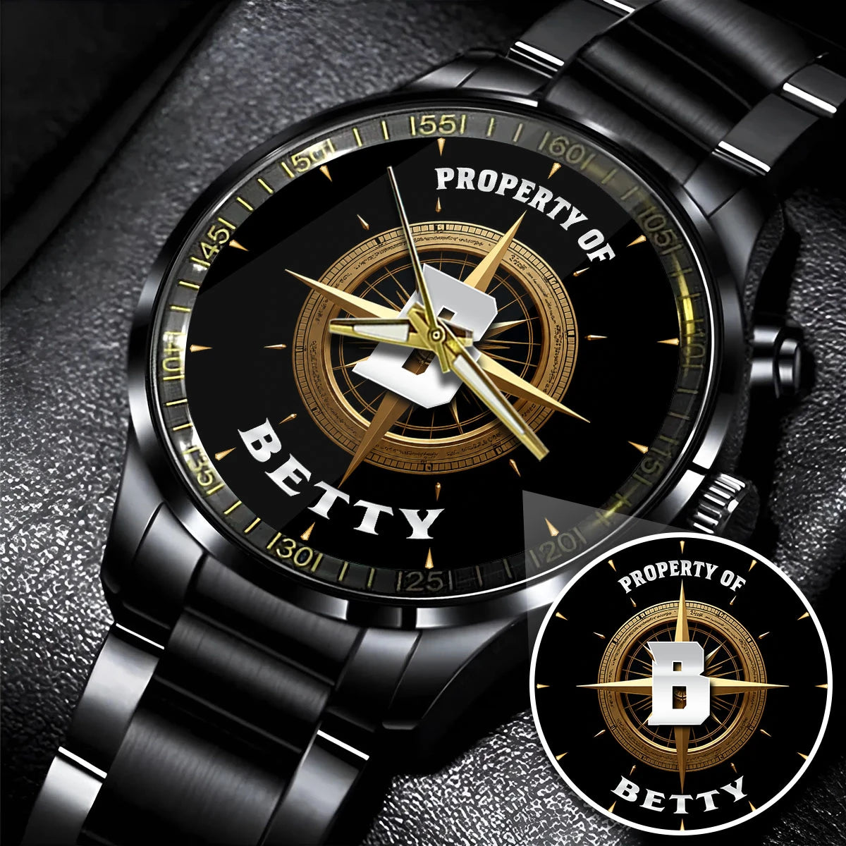 Property Of Your Name Compass Watch BETTY M1-W18