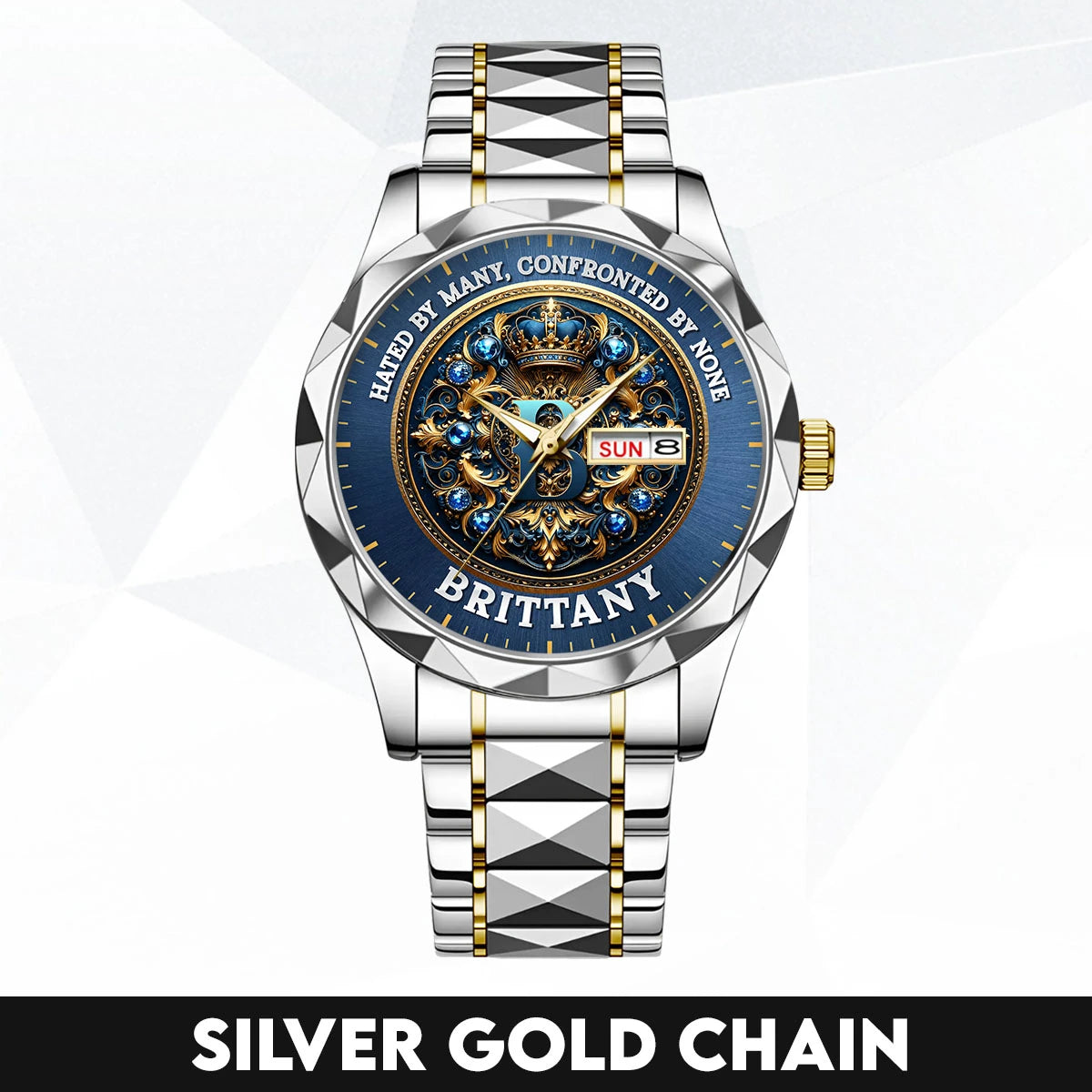 Hated By Many Confronted By None Golden Blue Watch BRITTANY M1-W15