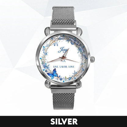 Live Laugh Love Blue Wreath Watch JAY M1-W9