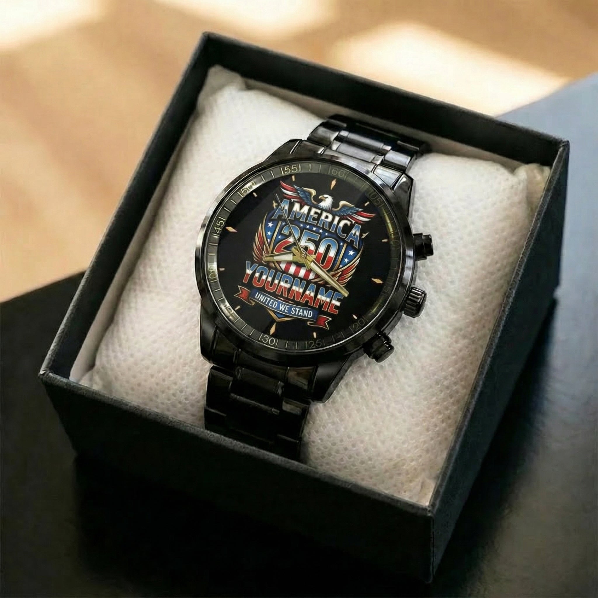Personalized Name Watch America 250 United We Stand