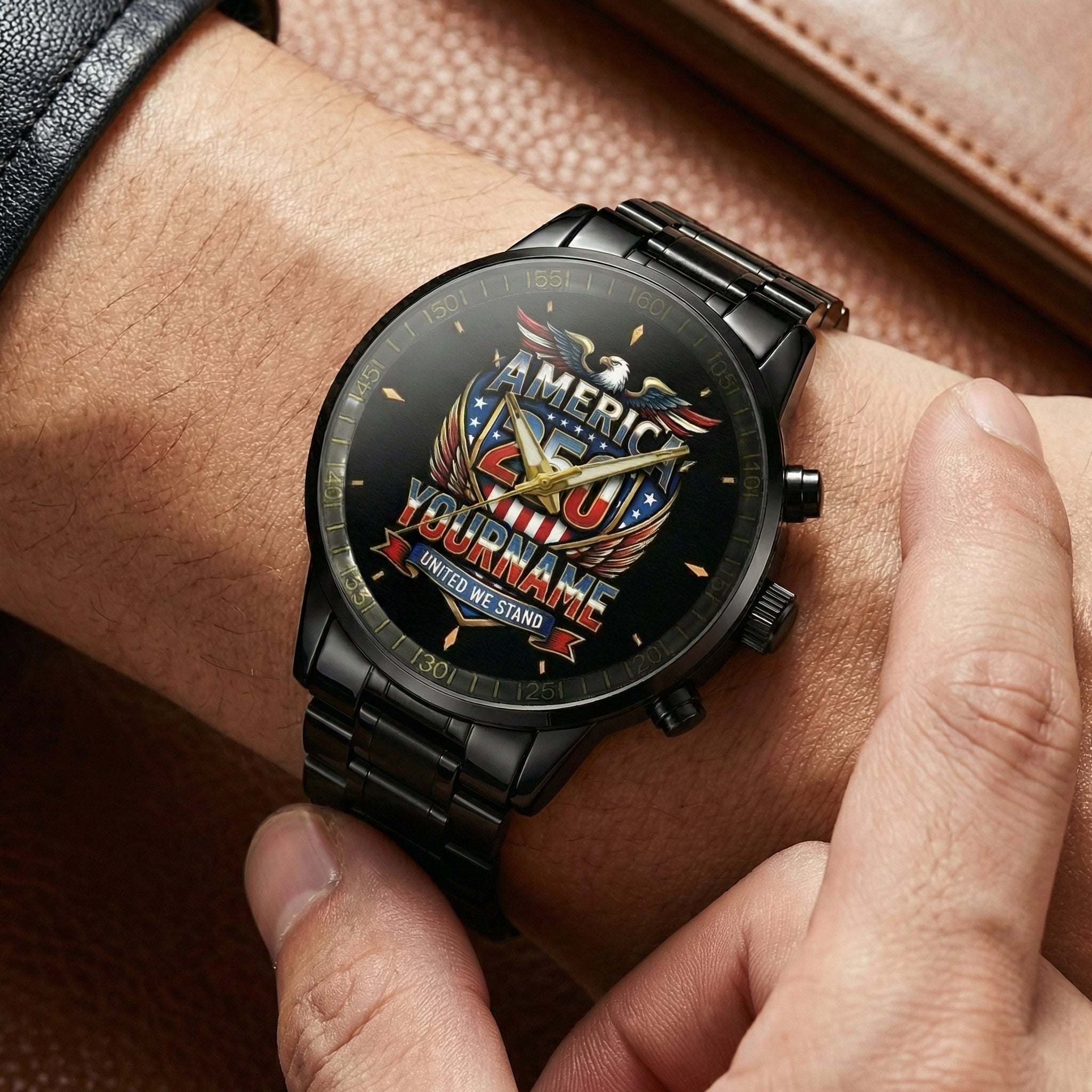 Personalized Name Watch America 250 United We Stand